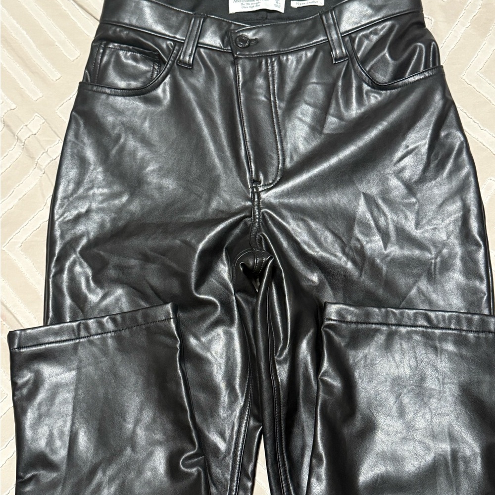 Abercrombie & fitch curve Black Faux Leather Pants